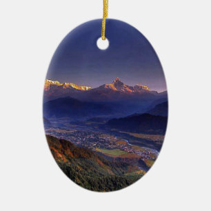 Décoration En Céramique Paysage de vue : L'HIMALAYA POKHARA NÉPAL