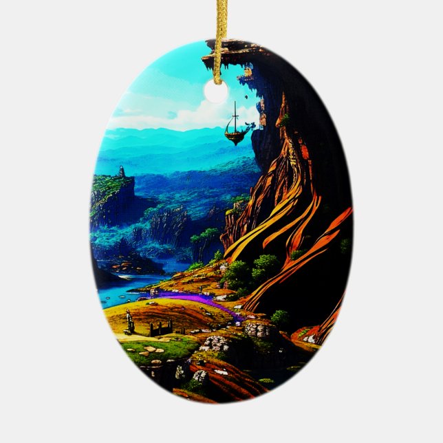 Décoration En Céramique Paysage Imaginaire fantastique 914 (Devant)