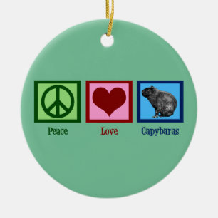 Décoration En Céramique Peace Love Capybaras
