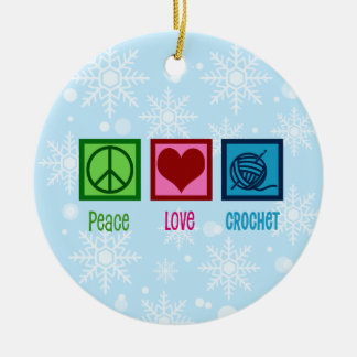 Décoration En Céramique Peace Love Debate Team Céramique Ornament Crochet