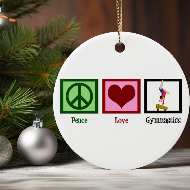 Décoration En Céramique Peace Love Gymnastique Belle Gymnaste Noël (Créateur téléchargé)