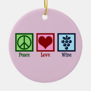 Décoration En Céramique Peace Love Pays Pink Noël