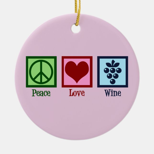 Décoration En Céramique Peace Love Pays Pink Noël (Devant)