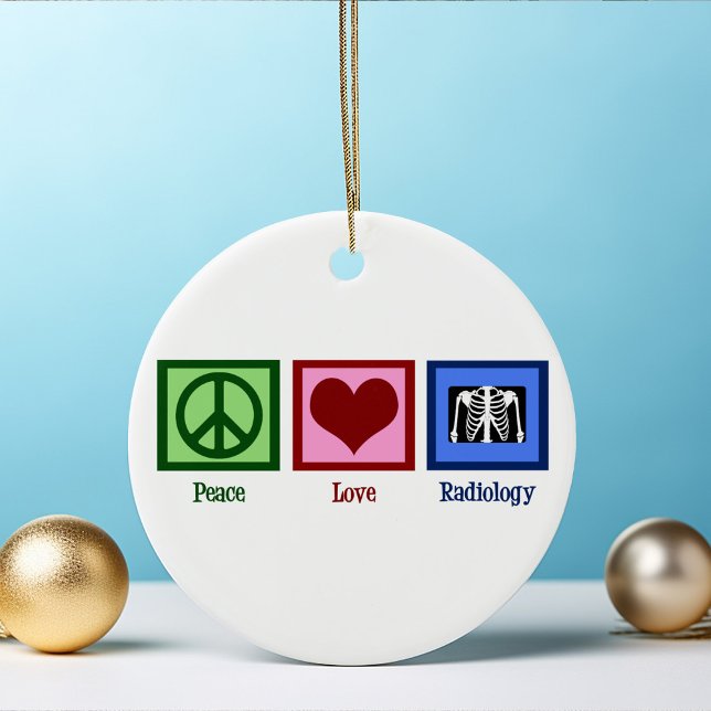 Décoration En Céramique Peace Love Radiologie Jolie radiologue Noël (Créateur téléchargé)
