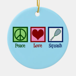 Décoration En Céramique Peace Love squash Racquet Sports