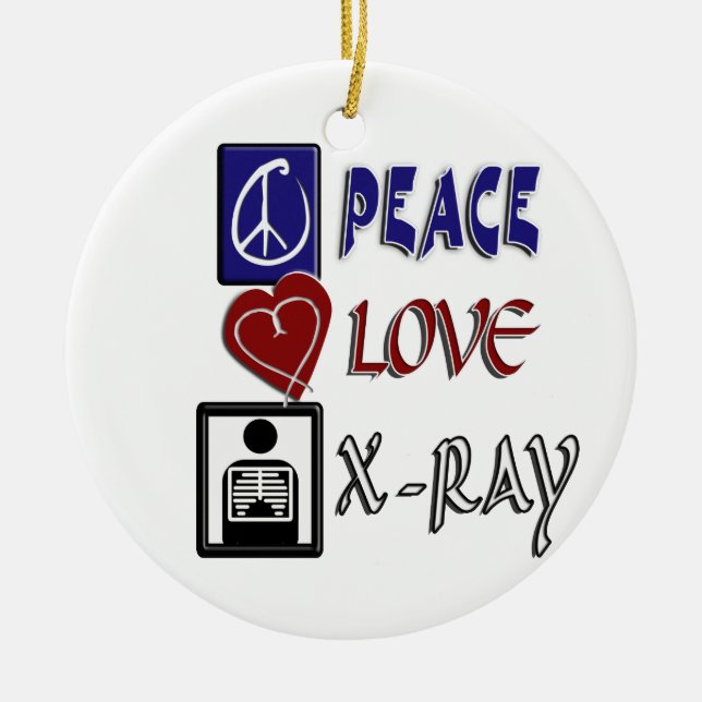 DÉCORATION EN CÉRAMIQUE PEACE LOVE X-RAY RADIOLOGY (Devant)