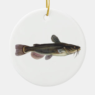Décoration En Céramique Pêche en eau douce au poisson à tête noire