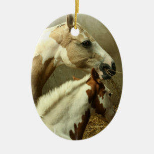 Décoration En Céramique Peignez l'ornement de paires de cheval