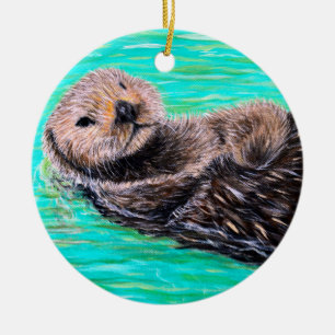 Décoration En Céramique Peinture de loutre de mer