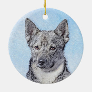 Décoration En Céramique Peinture Suédoise Vallhund - Cute Original Chien A