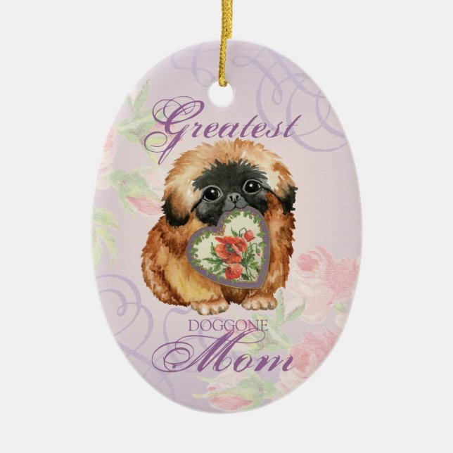 Décoration En Céramique Pekingese Heart Maman (Devant)