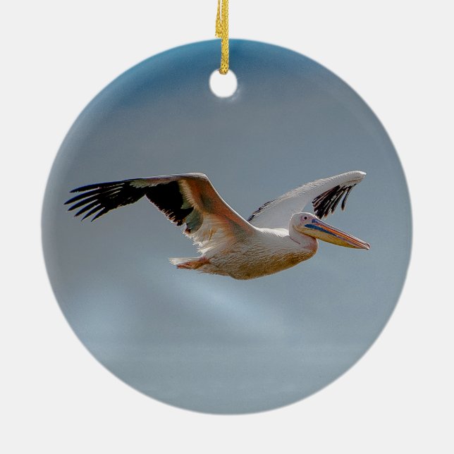 Décoration En Céramique Pélican en vol (Dos)
