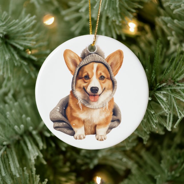 Décoration En Céramique Pembroke Gallois Corgi Art (Arbre)