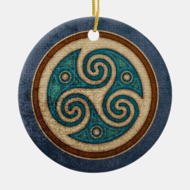 Décoration En Céramique Pendentif/ornement foncés de Triskele (Devant)