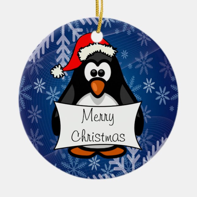 Décoration En Céramique Penguin de Christmas (Devant)