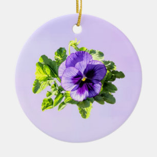 Décoration En Céramique Pensée en deux nuances de violet