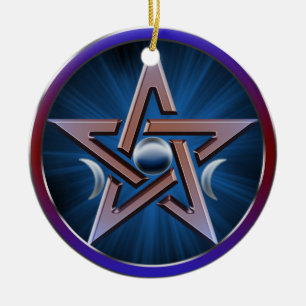 Décoration En Céramique Pentagone étoilé lunaire de déesse