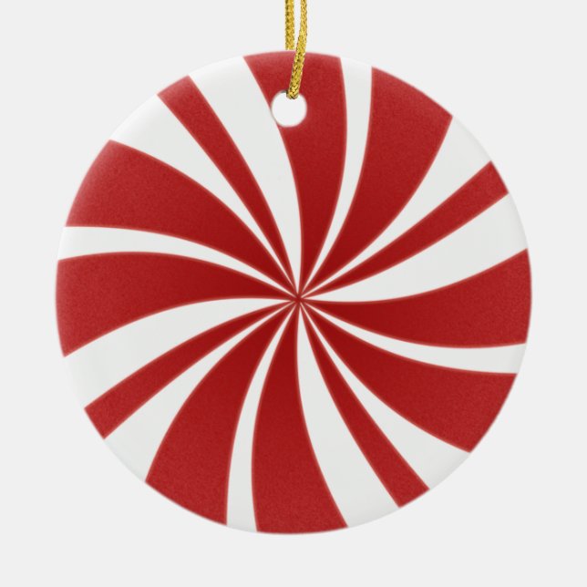 DÉCORATION EN CÉRAMIQUE PEPPERMINT CANDY CHRISTMAS ORNAMENT (Devant)