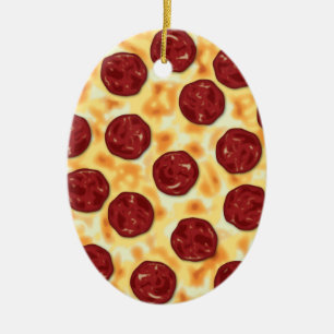 Décoration En Céramique Pepperoni Pizza Motif