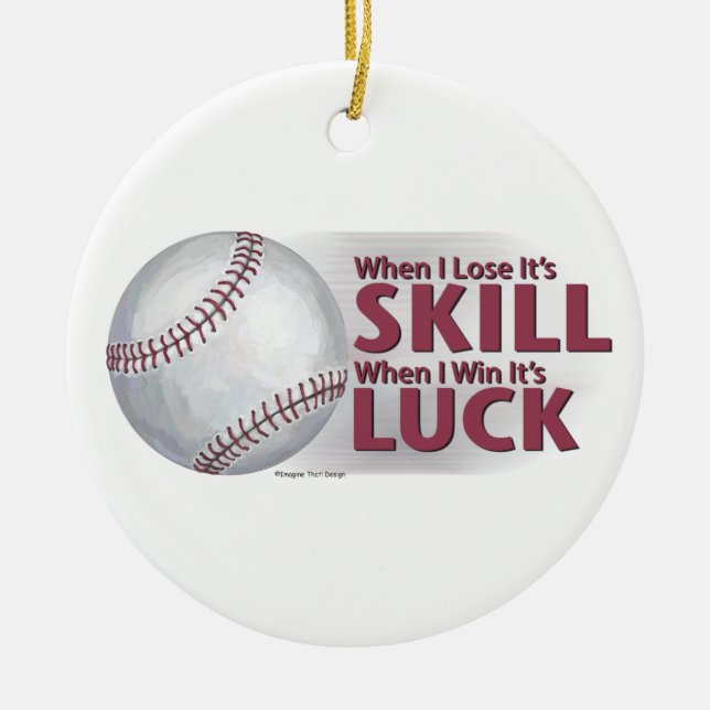 Décoration En Céramique Perdre la compétence gagner la chance Baseball (Devant)