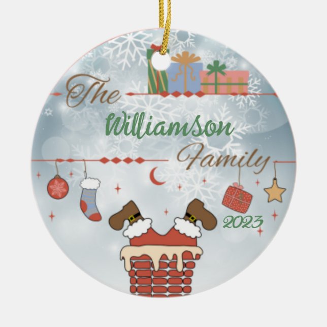 Décoration En Céramique Père Noël à la traîne (Devant)