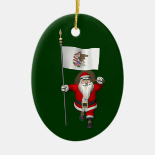 Décoration En Céramique Père Noël Avec Encens De L'Illinois