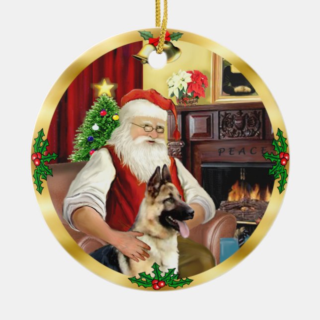 Décoration En Céramique Père Noël Berger Allemand #13 (Devant)