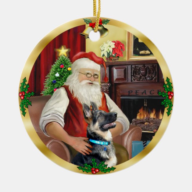Décoration En Céramique Père Noël Berger Allemand #15 (Devant)
