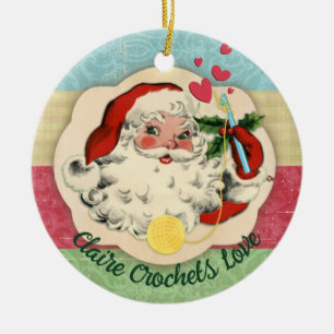 Décoration En Céramique Père Noël crochet crochet amour personnalisé Noël