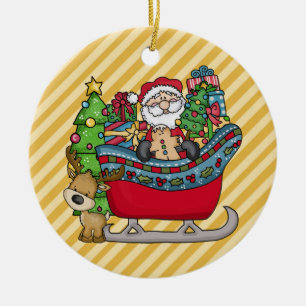 Décoration En Céramique Père Noël dans l'ornement de Sleigh