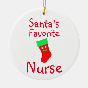 Décoration En Céramique Père Noël Infirmière préférée