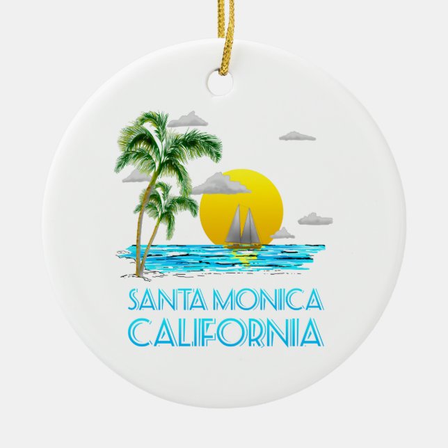 Décoration En Céramique Père Noël Monica Californie (Devant)