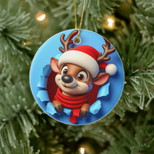 Décoration En Céramique Père Noël, Noël des sottes rennes