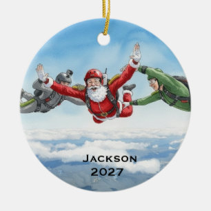 Décoration En Céramique Père Noël personnalisé en parachutisme