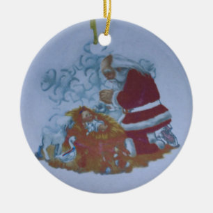 Décoration En Céramique Père Noël Priez pour l'ornement de Jésus-Bébé