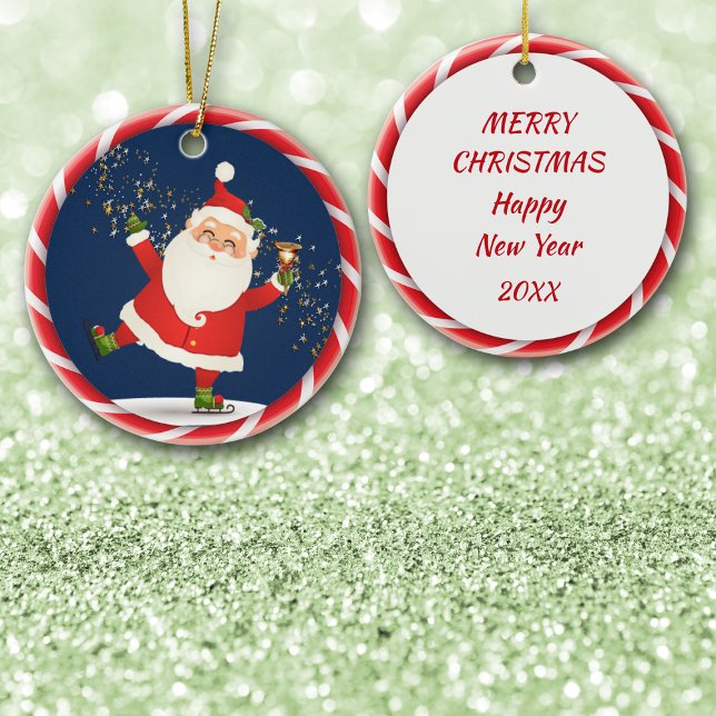Décoration En Céramique Père Noël Ring Bell et patinage (Créateur téléchargé)