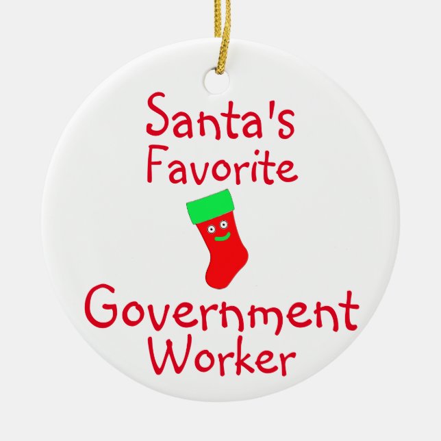Décoration En Céramique Père Noël : Travailleur gouvernemental favori (Devant)