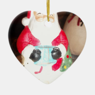 Décoration En Céramique Père Noël vintage amusant avec l'art de la neige I