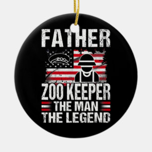 Décoration En Céramique Père Zoo Keeper L'Homme La Légende Retro USA