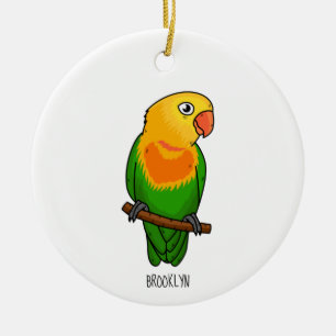 Décoration En Céramique Perroquet de caricature mignon lovebird