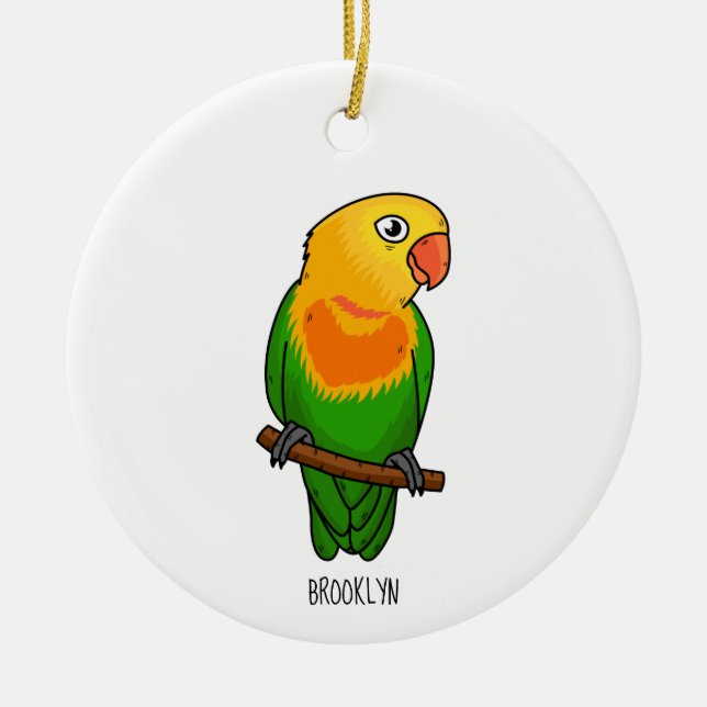 Décoration En Céramique Perroquet de caricature mignon lovebird (Devant)