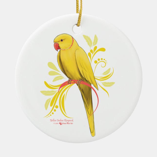 Décoration En Céramique Perroquet indien Ringneck (Devant)