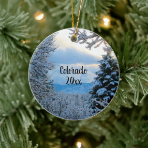 Décoration En Céramique Personalize this Colorado Snowflake Ornament Stone