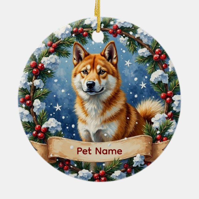 Décoration En Céramique Personalized Akita Christmas (Dos)