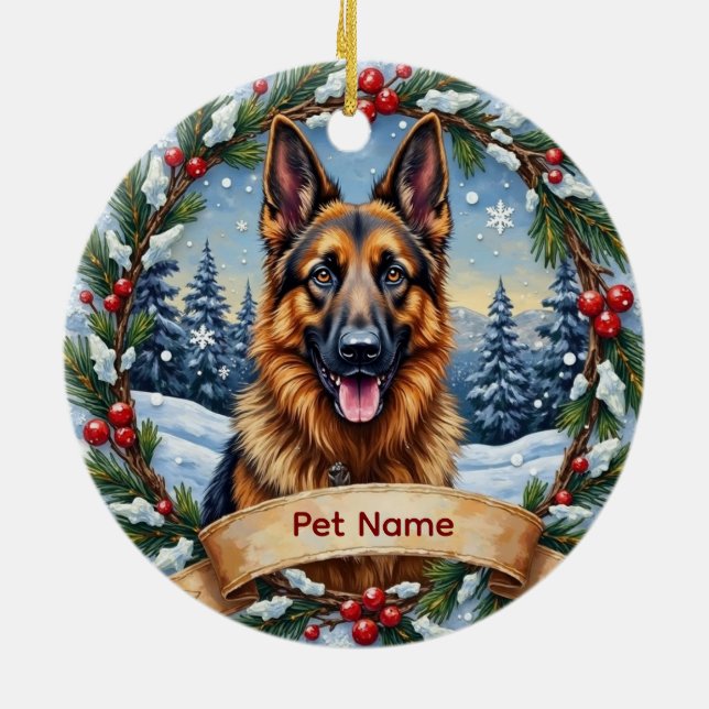 Décoration En Céramique Personalized Belgian Shepherd Christmas (Dos)