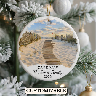 Décoration En Céramique Personalized Cape May Ornament, Custom New Jersey