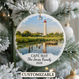 Décoration En Céramique Personalized Cape May Ornament, Custom New Jersey