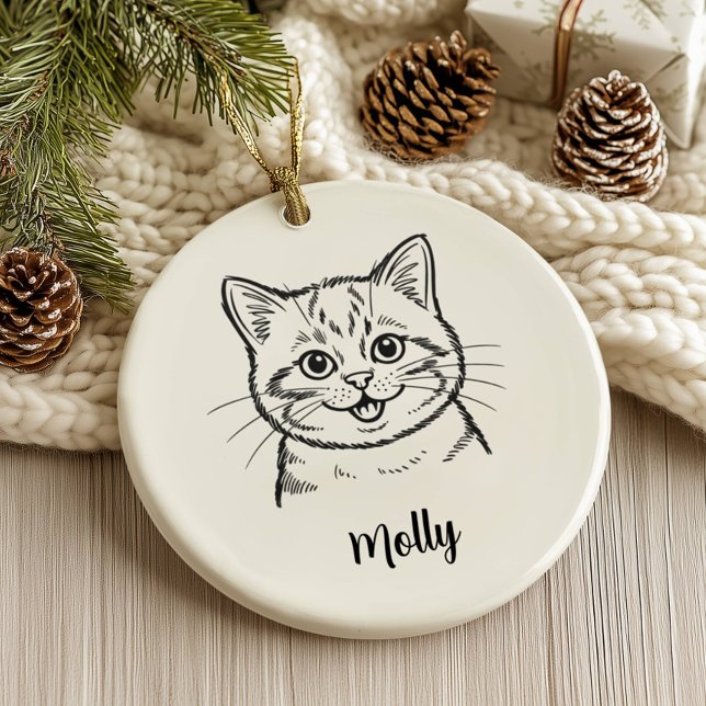 Décoration En Céramique Personalized Cat Christmas (Créateur téléchargé)
