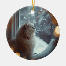 Personalized Cat Photo Christmas Ornament 