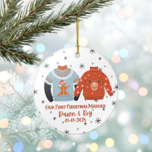 Personalized Christmas Married Ornament, Custom 